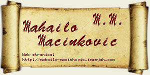 Mahailo Mačinković vizit kartica